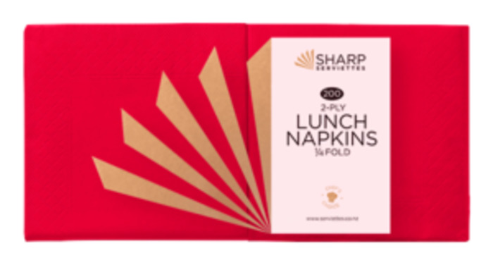Luncheon Napkins: Red 2 ply Luncheon Napkin 200/pkt