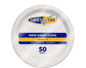 Plates Paper: 9" Paper plate, 50/sleeve, 500/carton