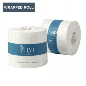 Toilet Paper: Livi Premium 2 ply wrapped 400 sheet 48roll/ctn