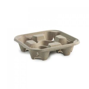 4 Cup Moulded Fibre Cup Carrier Tray 50/slv
