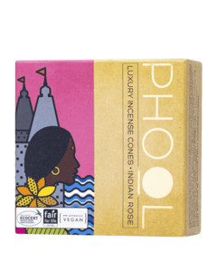 Incense Sticks Cones: Indian Rose - Natural Incense Cones by Phool