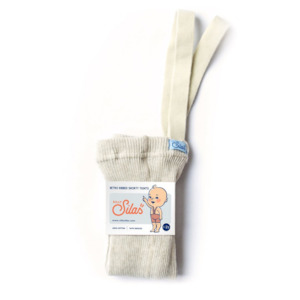 Baby Threads: Cream Shorty Retro Tights With Braces