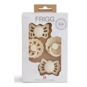 Cream Frigg Baby's First Pacifier Set - Floral Heart