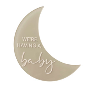 Milestone Plaques: We're Having A Baby Moon Announcement Plaque