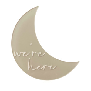 We're Here Moon Announcement Plaque