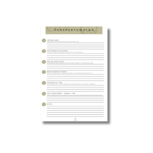 Postpartum Plan - Free Download