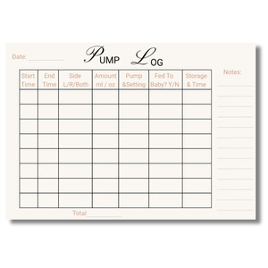 Breast Feeding: Pump Log - Free Download