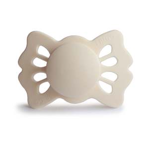 Pacifiers: Cream Lucky Symmetrical Silicone Pacifier