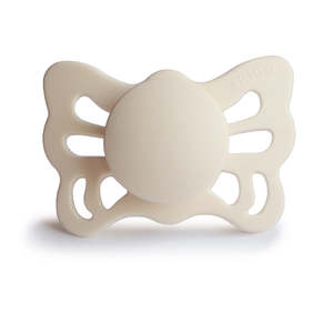Pacifiers: Cream Anatomical Butterfly Silicone Pacifier