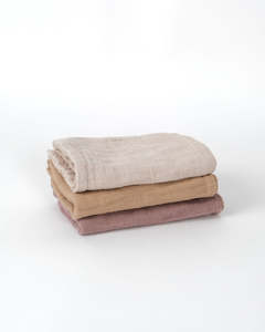 Care And Feed: Muslin Wash Cloths (3 Pack) - Marigold, Mocha & Oat
