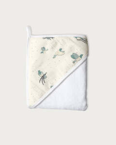 Terry Hooded Baby Towel - Kererū