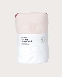 Care And Feed: Terry Hooded Baby Towel - Petal Contrast