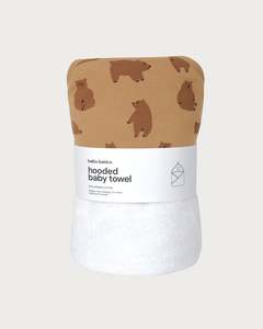 Care And Feed: Terry Hooded Baby Towel - Chubby Bear