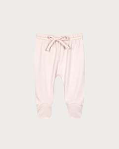 Organic Cotton Interlock: Footed Leggings - Petal