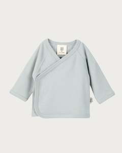 Organic Cotton Interlock: Kimono Cardigan - Sky