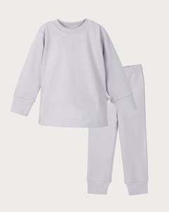 Organic Cotton Interlock: Long Sleeve PJ Set - Lavender