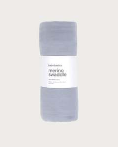 Blankets: Merino Swaddle Wrap - Periwinkle