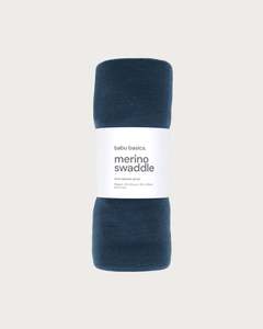Blankets: Merino Swaddle Wrap - Denim