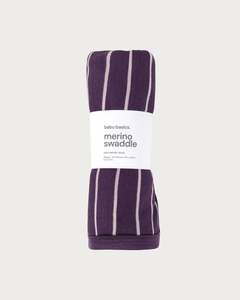 Merino Swaddle Wrap - Plum Stripe