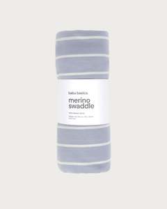Merino Swaddle Wrap - Periwinkle Stripe
