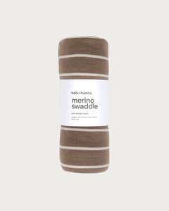 Merino Swaddle Wrap - Walnut Stripe