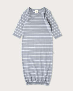 Bundlers: Merino Bundler Nightgown - Periwinkle Stripe