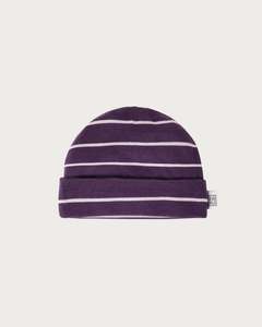 Merino: Merino Beanie - Plum Stripe