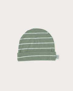 Merino: Merino Beanie - Sage Stripe