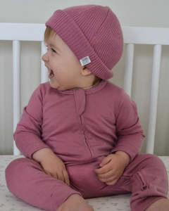Merino Ribbed Beanie - Blossom