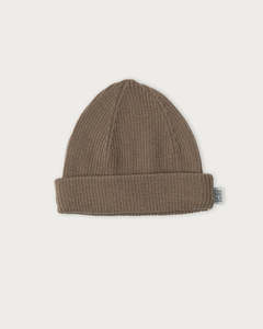 Merino Ribbed Beanie - Walnut