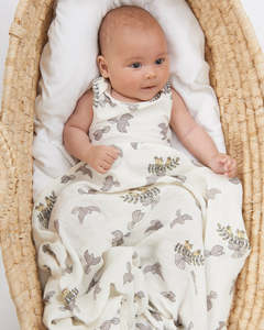 Siblings Muslin Swaddle Nz Forest: Muslin Swaddle Wrap - Pīwakawaka