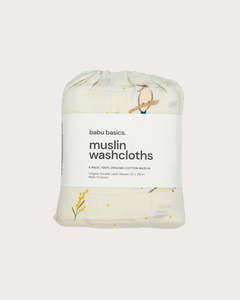 Muslin Wash Cloths (6 Pack) - Kookaburra