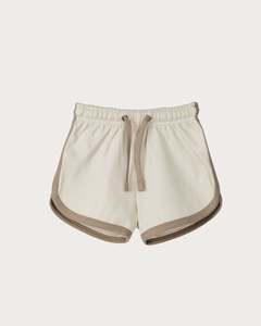Sibling Contrast Trim Shorts: Contrast Trim Shorts - Oat