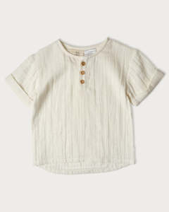 Muslin Frankie Grandpa Shirt - Vanilla