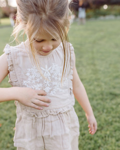 Organic Muslin Clothing: Muslin Evelyn Top - Oat