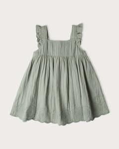 Muslin Charlotte Dress Sleeveless - Matcha