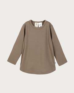 Tops: Merino Long Sleeve Top - Walnut