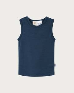 Tops: Merino Singlet - Denim