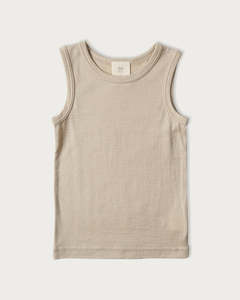 Tops: Merino Singlet - Mushroom