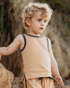 Cotton Singlet - Marigold Contrast
