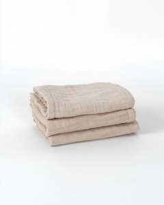 Muslin Wash Cloths (3 Pack) - Oat