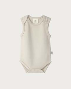 Cotton Singlet Bodysuit - Oat