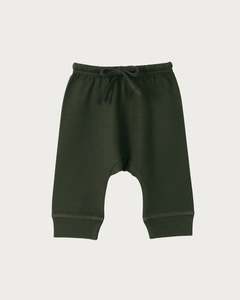 Toddler 1 2y: Cotton Drop Crotch Pants - Moss