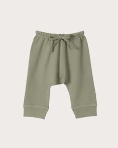 Cotton Drop Crotch Pants - Sage