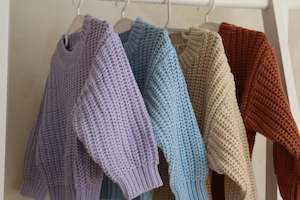 Knitwear: Chunky Knit Jumper - Lilac