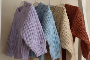 Knitwear: Chunky Knit Jumper - Sky Blue
