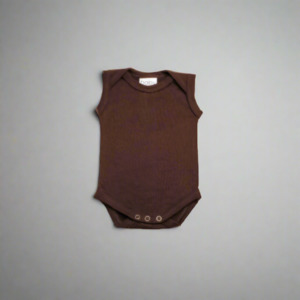 Merino Singlet Bodysuit - Mocha-Brown - Newborn