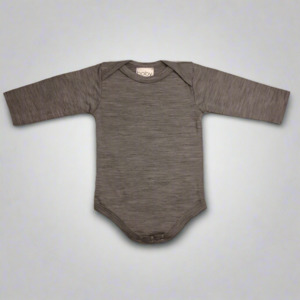 Outlet: Merino Longsleeve Bodysuit - Jersey Grey - 0-3months