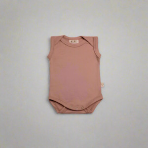 Merino Bodysuit: Merino Singlet Bodysuit - Blush Pink