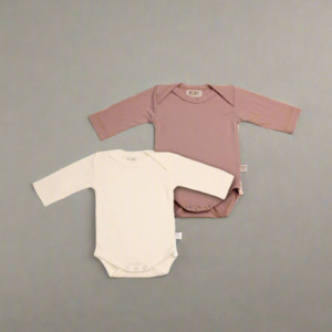 Merino Bodysuit: Merino Long-Sleeve Bodysuit - 2 Pack